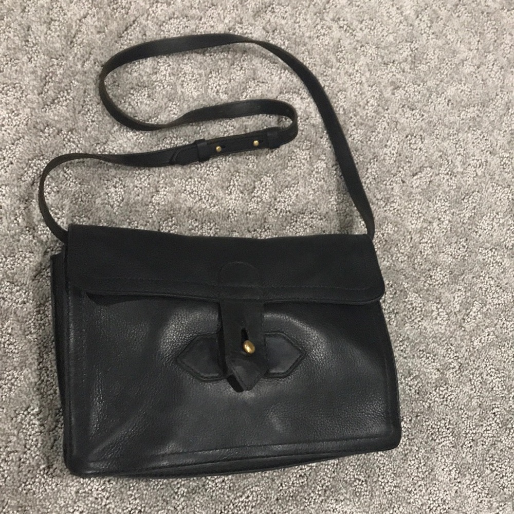 Vintage Madewell Black Leather Crossbody w/Adjustable/Removable Strap